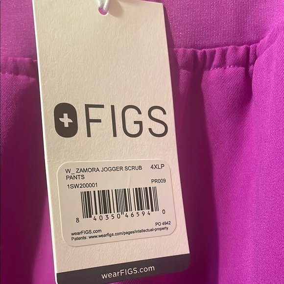 Womens New Figs Zamora Jogger Scrub Pants Purple Jolt Plus Size 4XLP - Picture 2 of 6